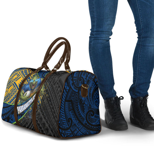 Parramatta Eels Rugby Travel Bag Tribal Polynesian Power Art - Lightning Mascot