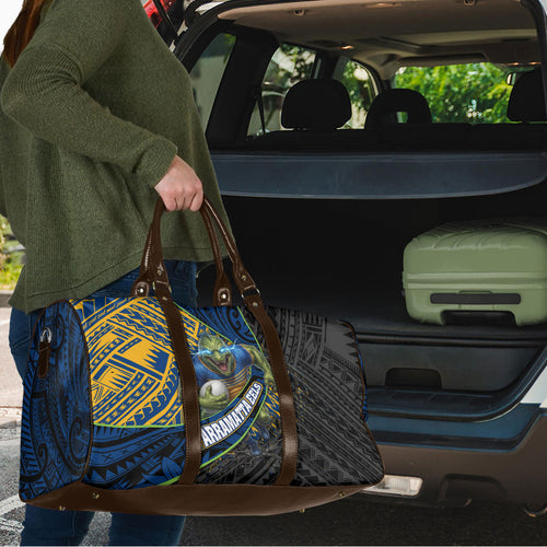 Parramatta Eels Rugby Travel Bag Tribal Polynesian Power Art - Lightning Mascot