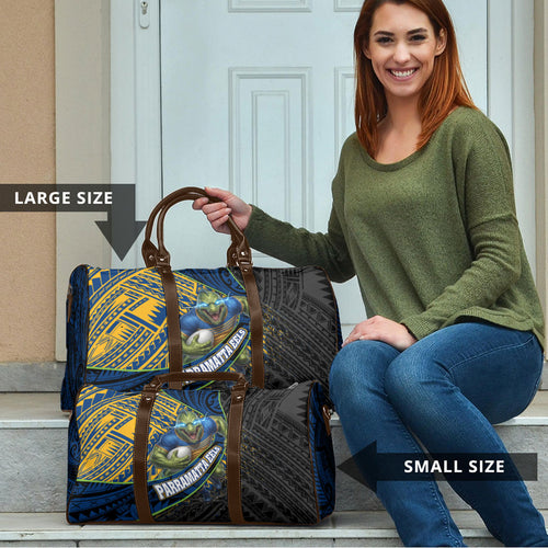 Parramatta Eels Rugby Travel Bag Tribal Polynesian Power Art - Lightning Mascot