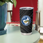 Parramatta Eels Rugby Tumbler Cup Tribal Polynesian Power Art - Lightning Mascot