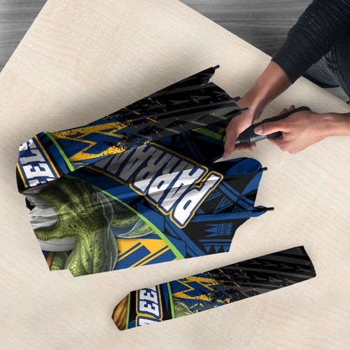 Parramatta Eels Rugby Umbrella Tribal Polynesian Power Art - Lightning Mascot