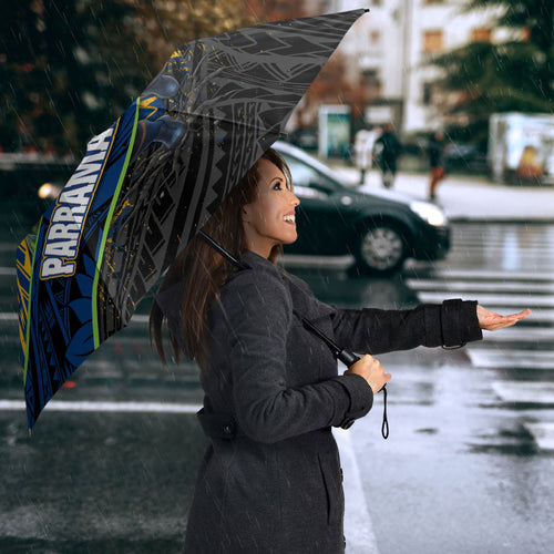 Parramatta Eels Rugby Umbrella Tribal Polynesian Power Art - Lightning Mascot
