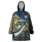 Parramatta Eels Rugby Wearable Blanket Hoodie Tribal Polynesian Power Art - Lightning Mascot