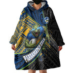 Parramatta Eels Rugby Wearable Blanket Hoodie Tribal Polynesian Power Art - Lightning Mascot