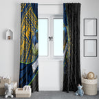 Parramatta Eels Rugby Window Curtain Tribal Polynesian Power Art - Lightning Mascot