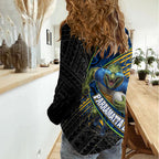 Parramatta Eels Rugby Women Casual Shirt Tribal Polynesian Power Art - Lightning Mascot
