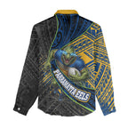 Parramatta Eels Rugby Women Casual Shirt Tribal Polynesian Power Art - Lightning Mascot