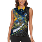Parramatta Eels Rugby Women Sleeveless Polo Shirt Tribal Polynesian Power Art - Lightning Mascot