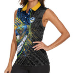 Parramatta Eels Rugby Women Sleeveless Polo Shirt Tribal Polynesian Power Art - Lightning Mascot