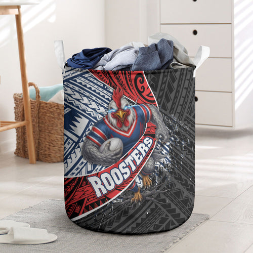 Sydney Roosters Rugby Mascot Laundry Basket Tribal Polynesian Power Art - Lightning Mascot