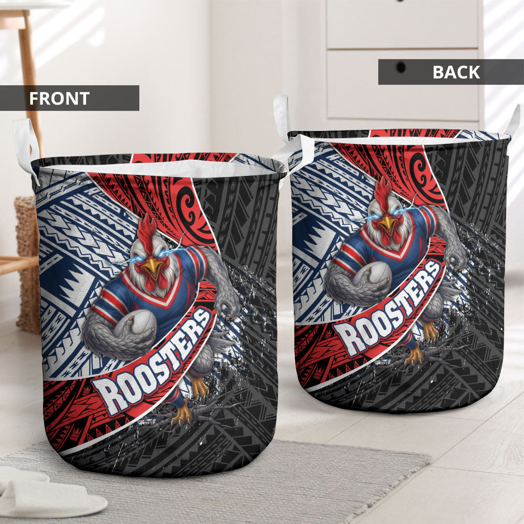 Sydney Roosters Rugby Mascot Laundry Basket Tribal Polynesian Power Art - Lightning Mascot