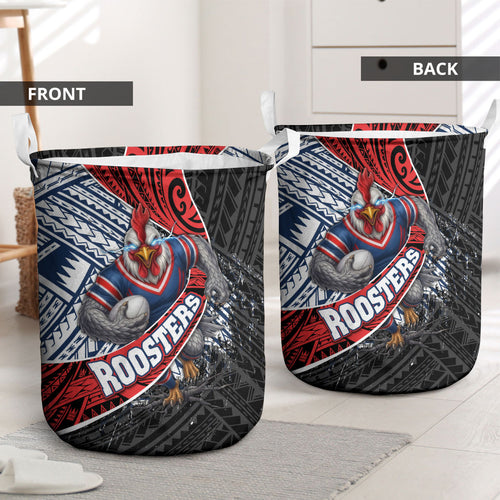 Sydney Roosters Rugby Mascot Laundry Basket Tribal Polynesian Power Art - Lightning Mascot