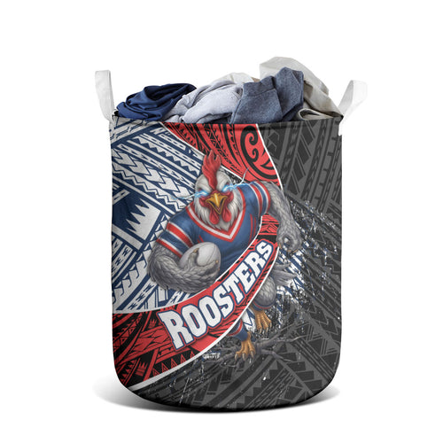 Sydney Roosters Rugby Mascot Laundry Basket Tribal Polynesian Power Art - Lightning Mascot