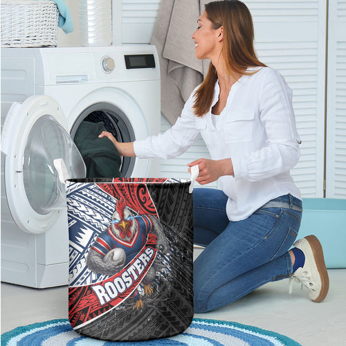 Sydney Roosters Rugby Mascot Laundry Basket Tribal Polynesian Power Art - Lightning Mascot
