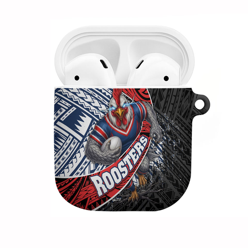 Sydney Roosters Rugby Mascot AirPods Case Tribal Polynesian Power Art - Lightning Mascot
