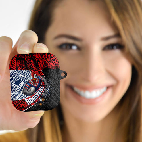 Sydney Roosters Rugby Mascot AirPods Case Tribal Polynesian Power Art - Lightning Mascot