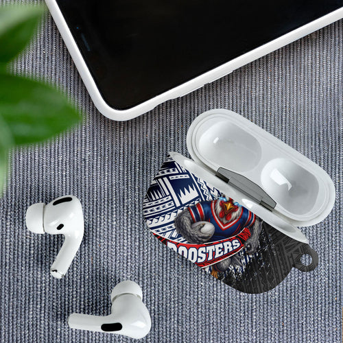 Sydney Roosters Rugby Mascot AirPods Case Tribal Polynesian Power Art - Lightning Mascot