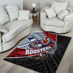 Sydney Roosters Rugby Mascot Area Rug Tribal Polynesian Power Art - Lightning Mascot