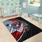 Sydney Roosters Rugby Mascot Area Rug Tribal Polynesian Power Art - Lightning Mascot
