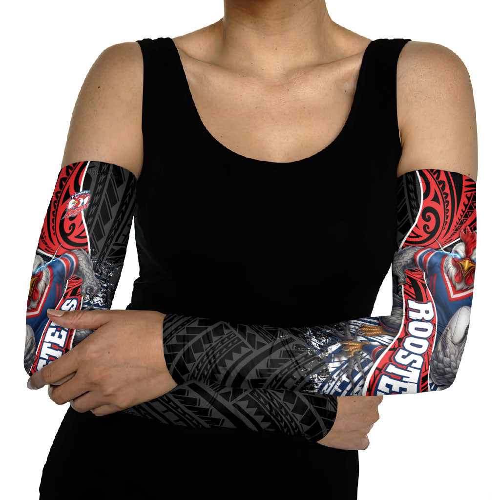 Sydney Roosters Rugby Mascot Arm Sleeves Tribal Polynesian Power Art - Lightning Mascot