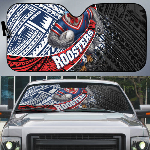 Sydney Roosters Rugby Mascot Auto Sun Shade Tribal Polynesian Power Art - Lightning Mascot