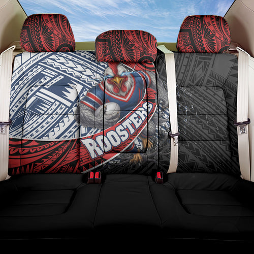 Sydney Roosters Rugby Mascot Back Car Seat Cover Tribal Polynesian Power Art - Lightning Mascot