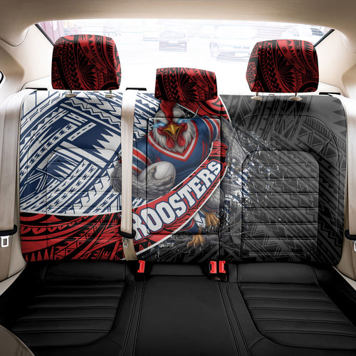 Sydney Roosters Rugby Mascot Back Car Seat Cover Tribal Polynesian Power Art - Lightning Mascot
