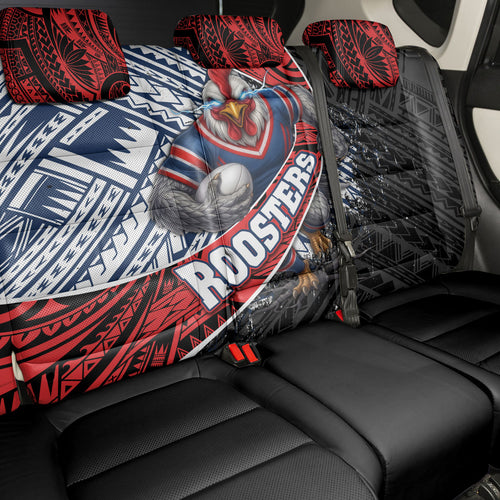 Sydney Roosters Rugby Mascot Back Car Seat Cover Tribal Polynesian Power Art - Lightning Mascot