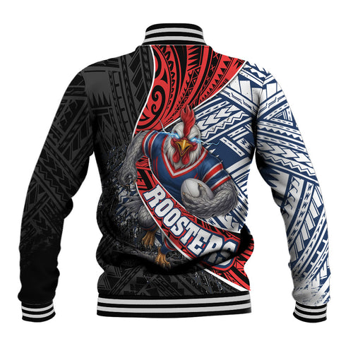 Sydney Roosters Rugby Mascot Baseball Jacket Tribal Polynesian Power Art - Lightning Mascot