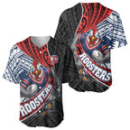 Sydney Roosters Rugby Mascot Baseball Jersey Tribal Polynesian Power Art - Lightning Mascot