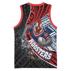 Sydney Roosters Rugby Mascot Basketball Jersey Tribal Polynesian Power Art - Lightning Mascot