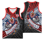 Sydney Roosters Rugby Mascot Basketball Jersey Tribal Polynesian Power Art - Lightning Mascot