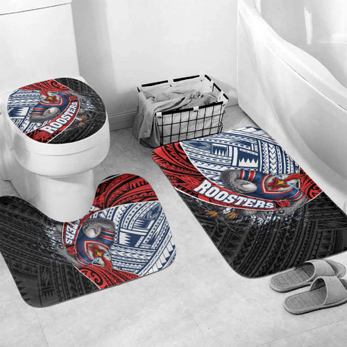 Sydney Roosters Rugby Mascot Bathroom Set Tribal Polynesian Power Art - Lightning Mascot