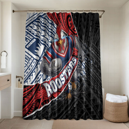 Sydney Roosters Rugby Mascot Bathroom Set Tribal Polynesian Power Art - Lightning Mascot