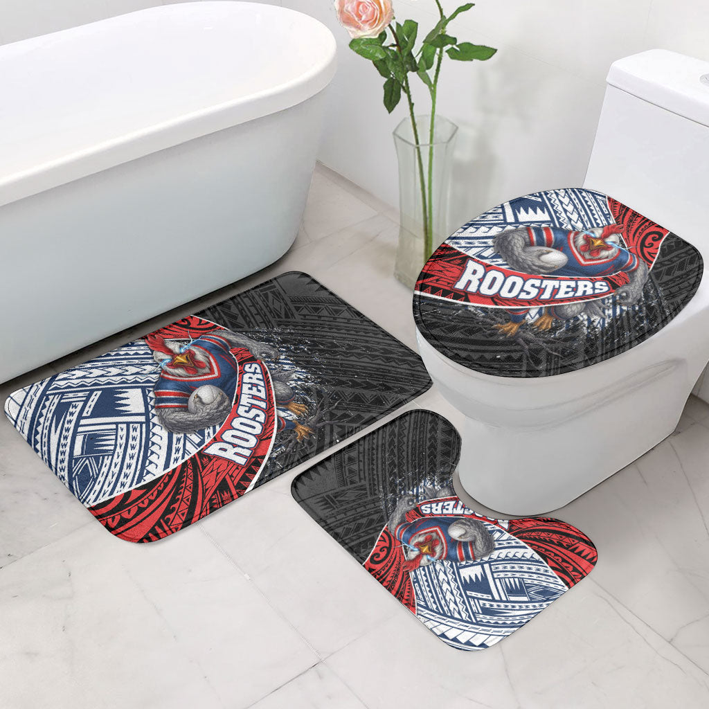 Sydney Roosters Rugby Mascot Bathroom Set Tribal Polynesian Power Art - Lightning Mascot