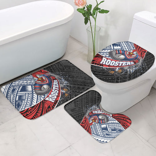 Sydney Roosters Rugby Mascot Bathroom Set Tribal Polynesian Power Art - Lightning Mascot