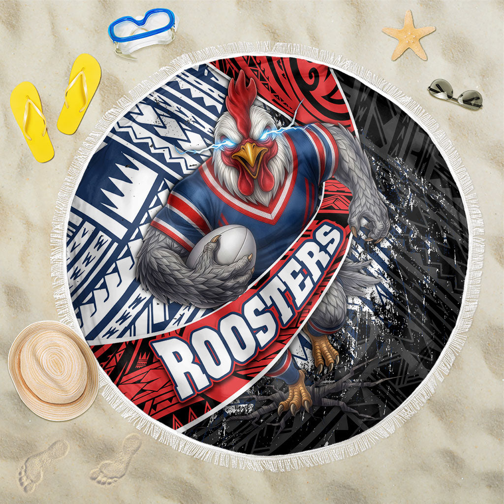 Sydney Roosters Rugby Mascot Beach Blanket Tribal Polynesian Power Art - Lightning Mascot
