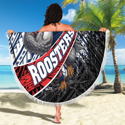 Sydney Roosters Rugby Mascot Beach Blanket Tribal Polynesian Power Art - Lightning Mascot