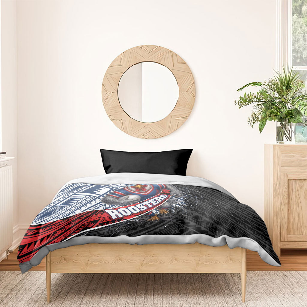 Sydney Roosters Rugby Mascot Bedding Set Tribal Polynesian Power Art - Lightning Mascot