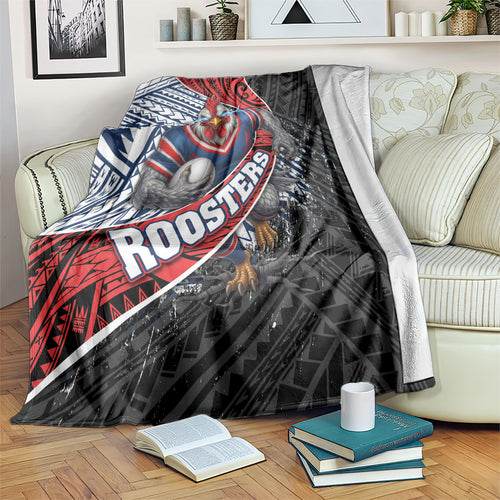 Sydney Roosters Rugby Mascot Blanket Tribal Polynesian Power Art - Lightning Mascot