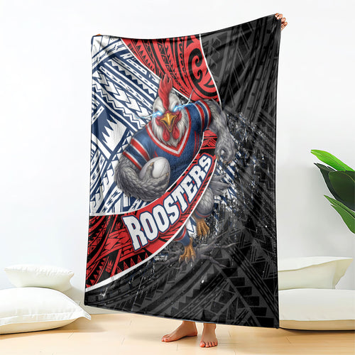 Sydney Roosters Rugby Mascot Blanket Tribal Polynesian Power Art - Lightning Mascot