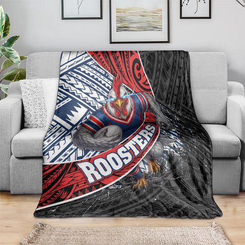 Sydney Roosters Rugby Mascot Blanket Tribal Polynesian Power Art - Lightning Mascot
