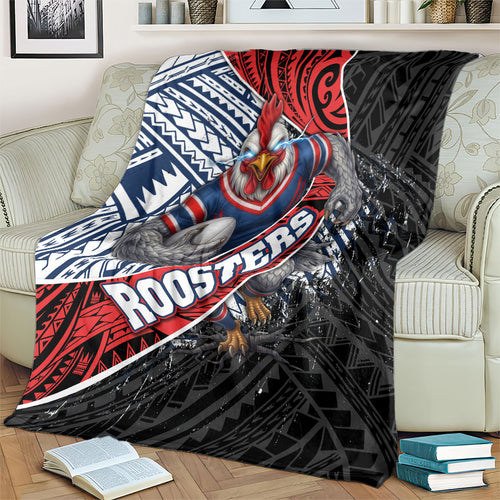 Sydney Roosters Rugby Mascot Blanket Tribal Polynesian Power Art - Lightning Mascot