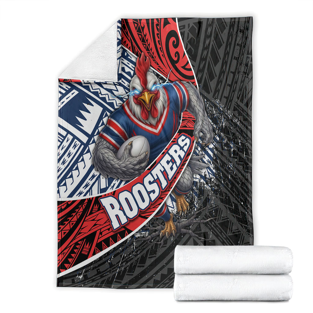 Sydney Roosters Rugby Mascot Blanket Tribal Polynesian Power Art - Lightning Mascot