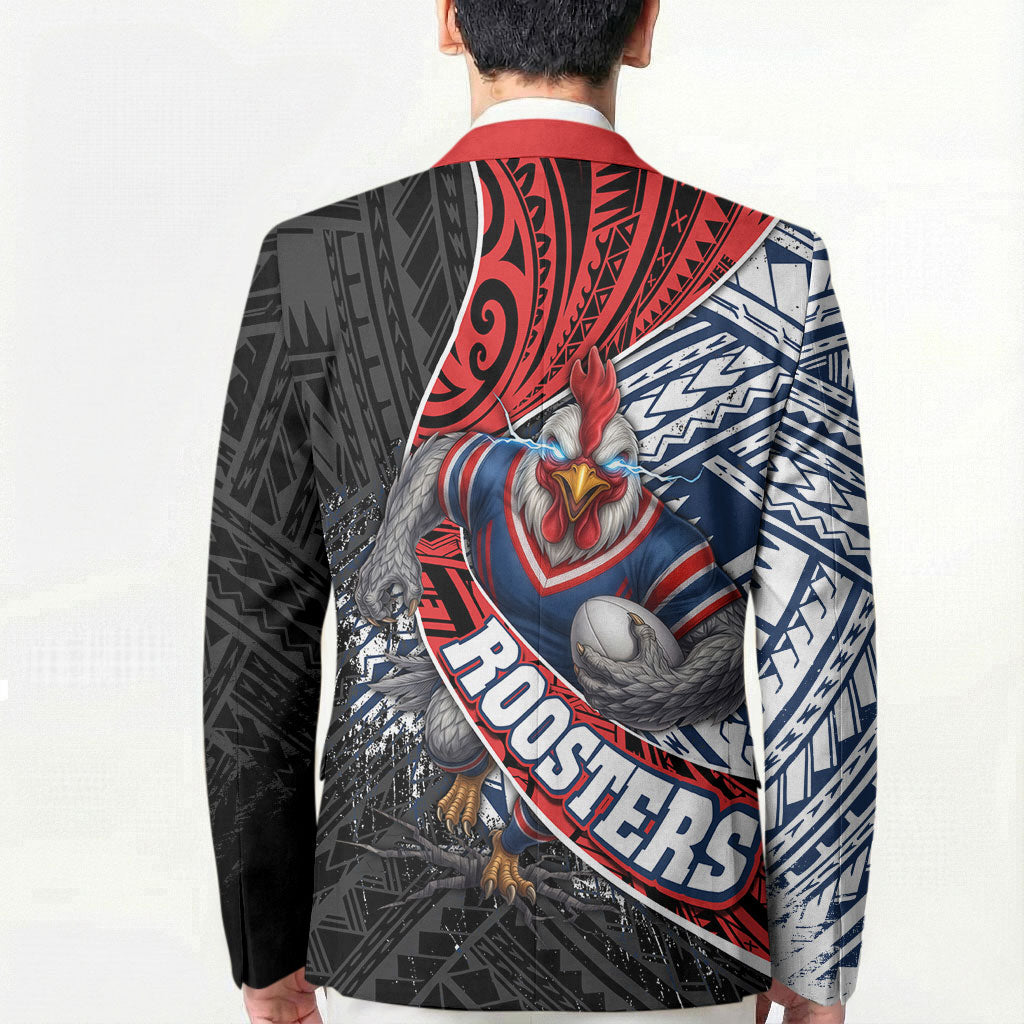 Sydney Roosters Rugby Mascot Blazer Tribal Polynesian Power Art - Lightning Mascot