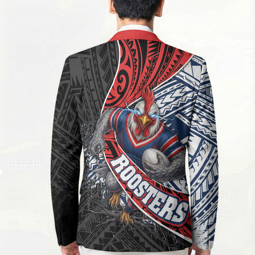 Sydney Roosters Rugby Mascot Blazer Tribal Polynesian Power Art - Lightning Mascot