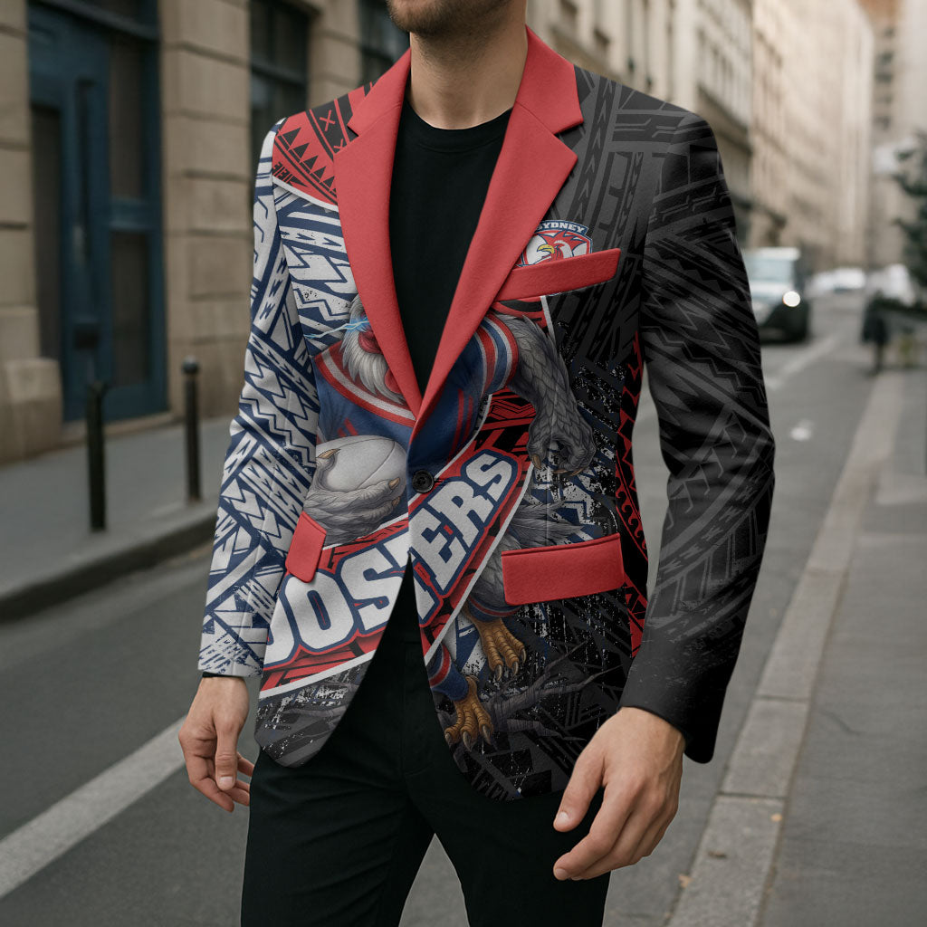 Sydney Roosters Rugby Mascot Blazer Tribal Polynesian Power Art - Lightning Mascot