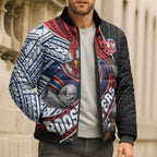 Sydney Roosters Rugby Mascot Bomber Puffer Jacket Tribal Polynesian Power Art - Lightning Mascot
