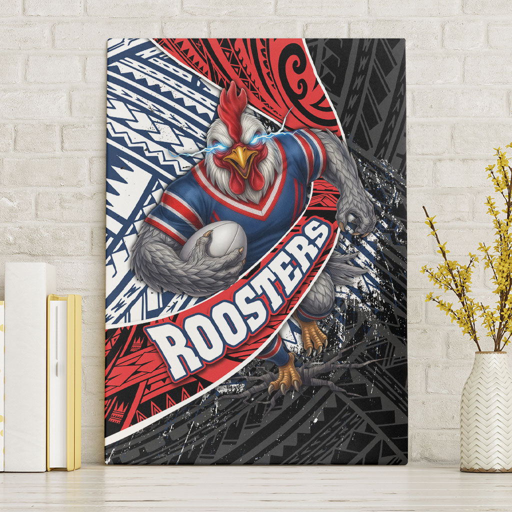Sydney Roosters Rugby Mascot Canvas Wall Art Tribal Polynesian Power Art - Lightning Mascot
