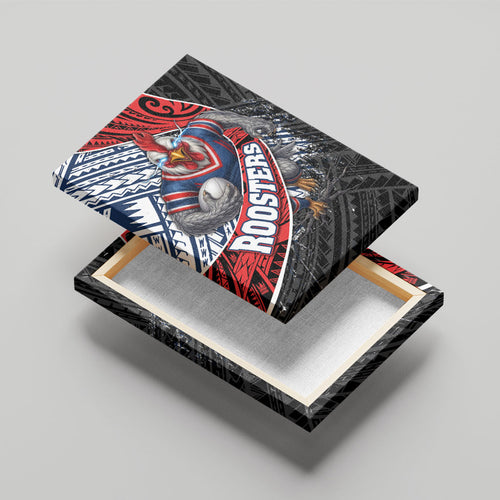 Sydney Roosters Rugby Mascot Canvas Wall Art Tribal Polynesian Power Art - Lightning Mascot